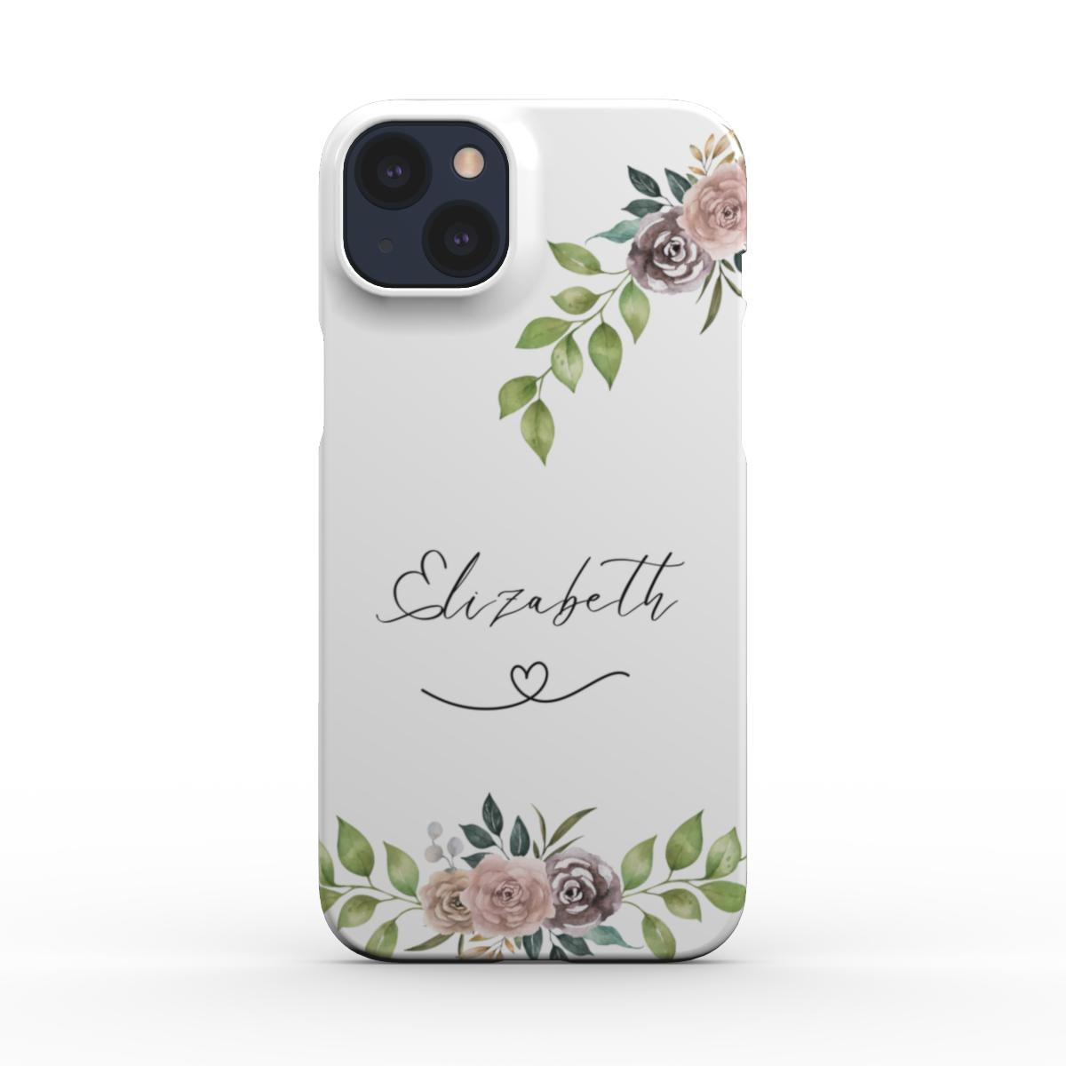 Print On Demand Snap Phone Case Personalised White Floral