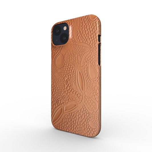 Print On Demand Snap Phone Case Tan Patterned Faux Leather Print