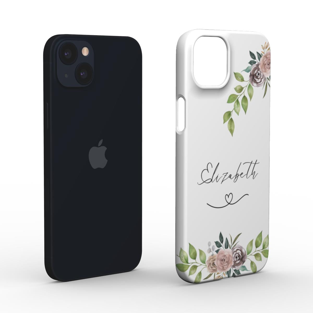 Print On Demand Snap Phone Case Personalised White Floral