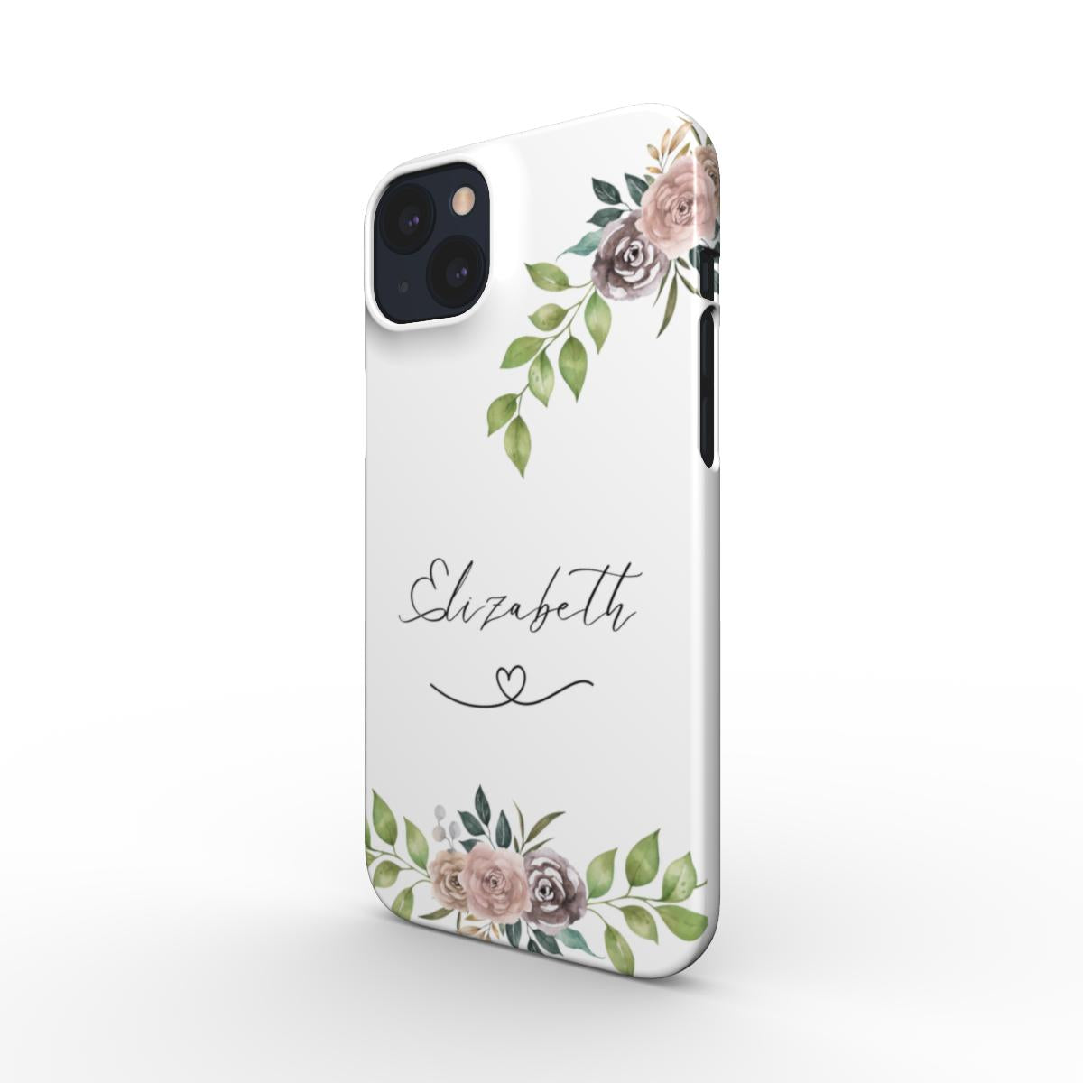 Print On Demand Snap Phone Case Personalised White Floral