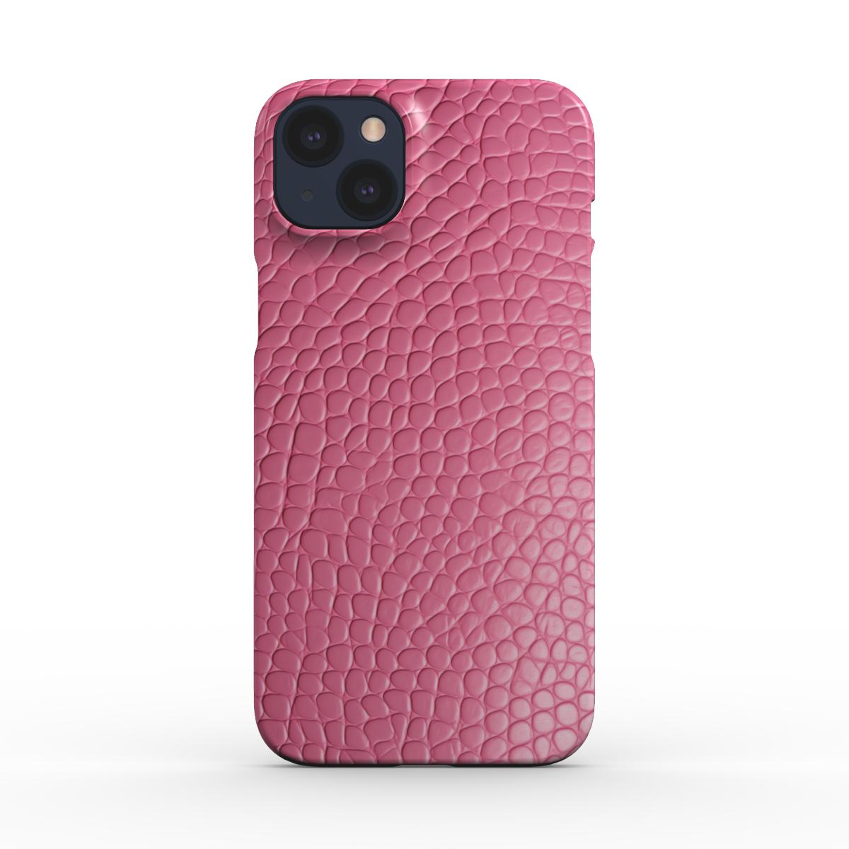 Print On Demand Snap Phone Case Pink Faux Leather Print