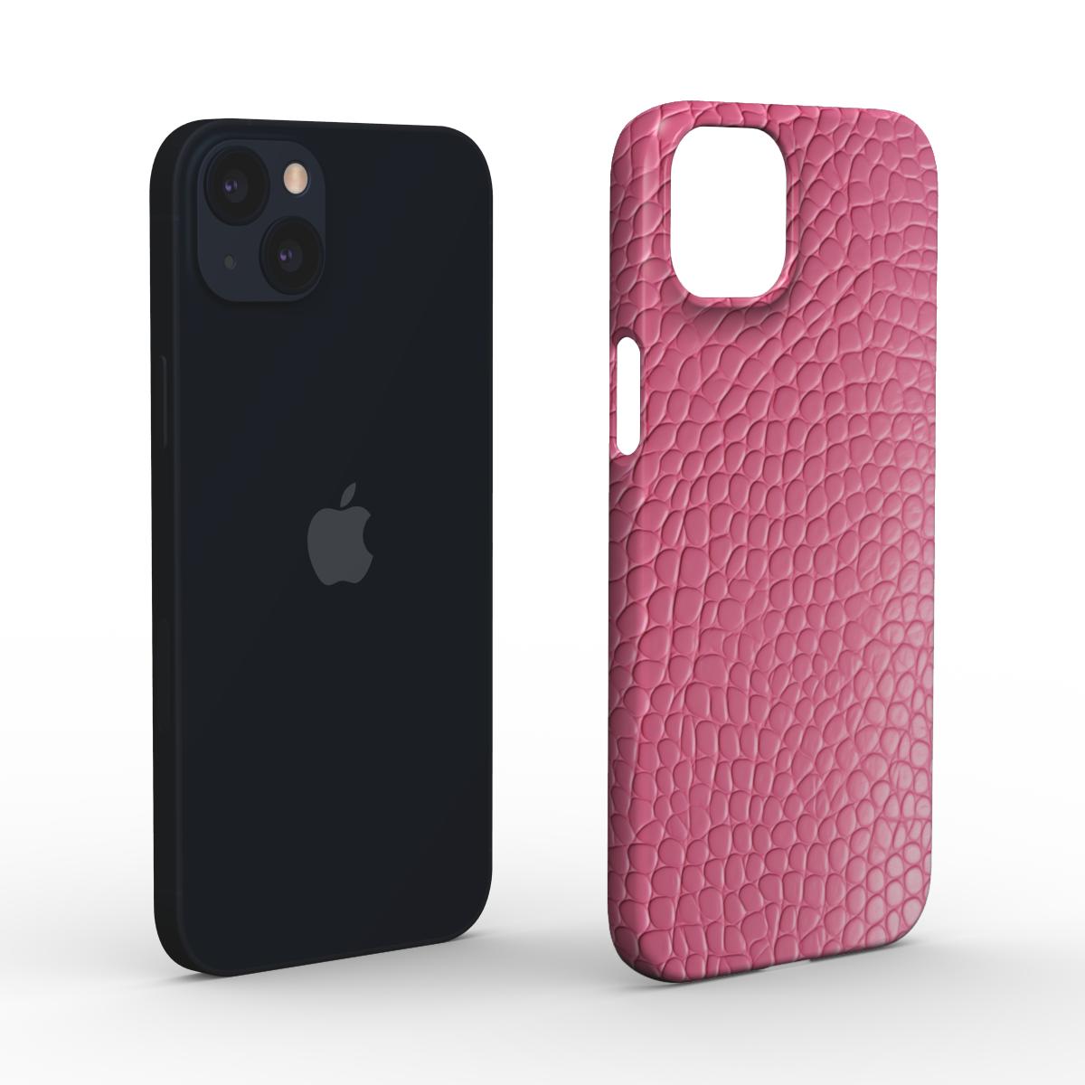 Print On Demand Snap Phone Case Pink Faux Leather Print