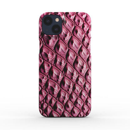 Snap Phone Case Pink Faux Crocodile Skin Print