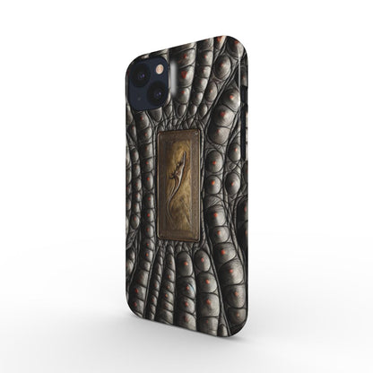 Print On Demand Snap Phone Case Faux Dragon Skin With Plaque Print