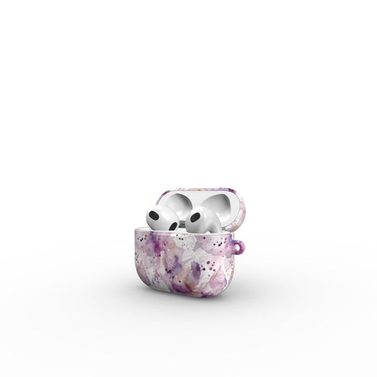 Print On Demand Tough Apple AirPods Case Mauve Ink Spots