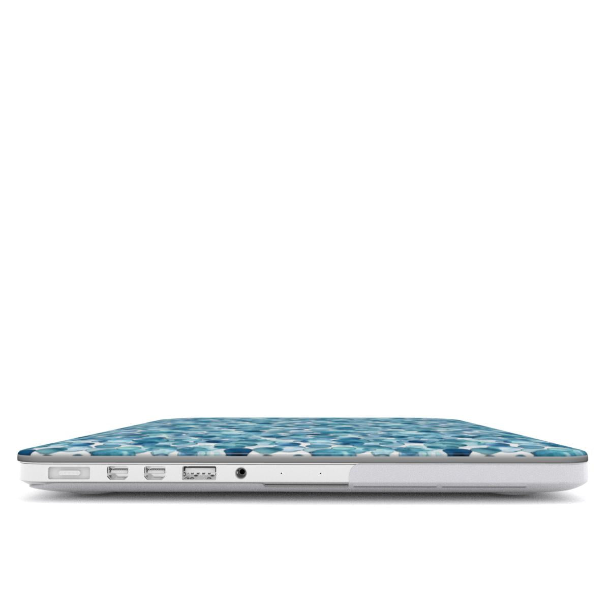 Print On Demand MacBook Case Teal Bubbles