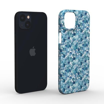 Print On Demand Snap Phone Case Teal Bubbles