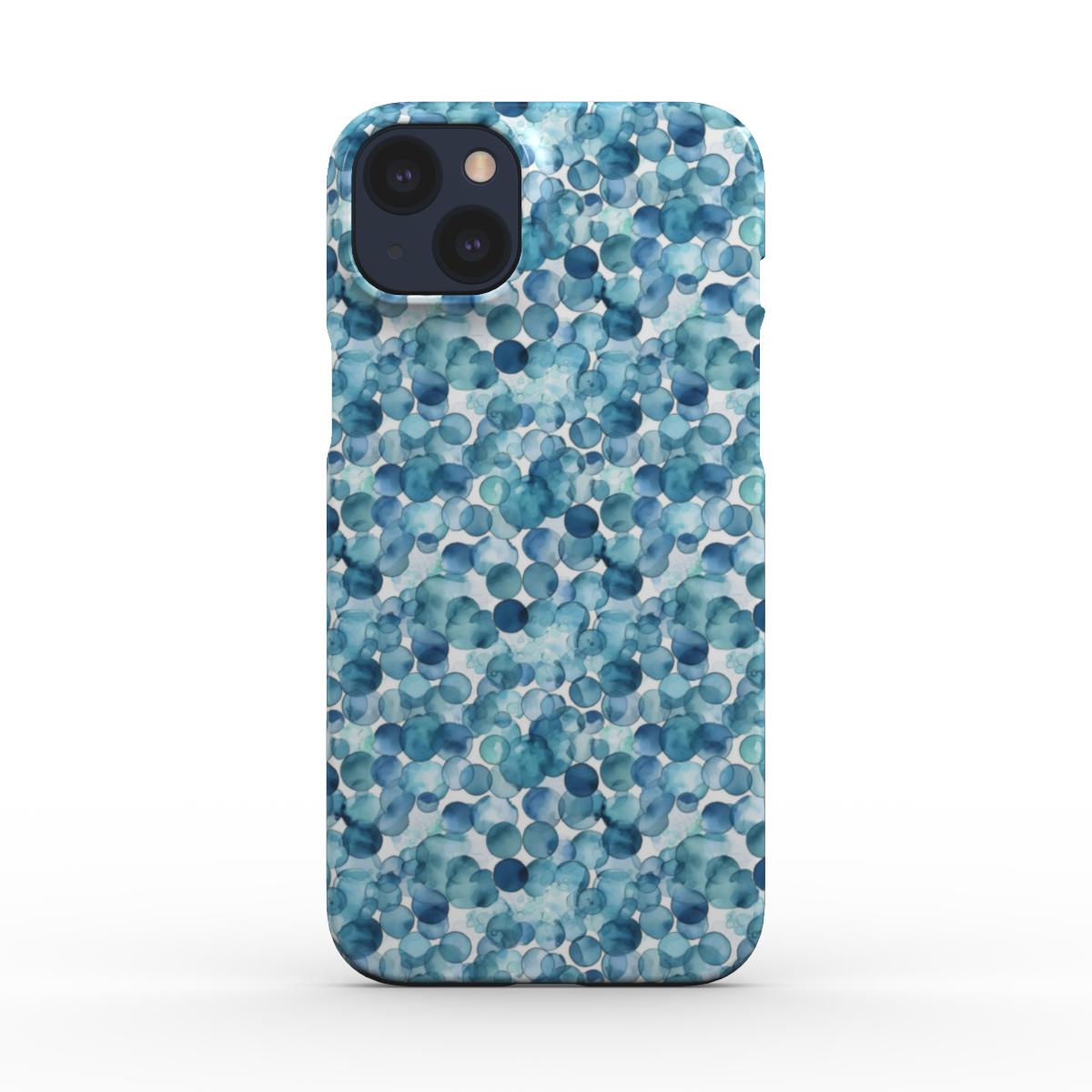 Print On Demand Snap Phone Case Teal Bubbles