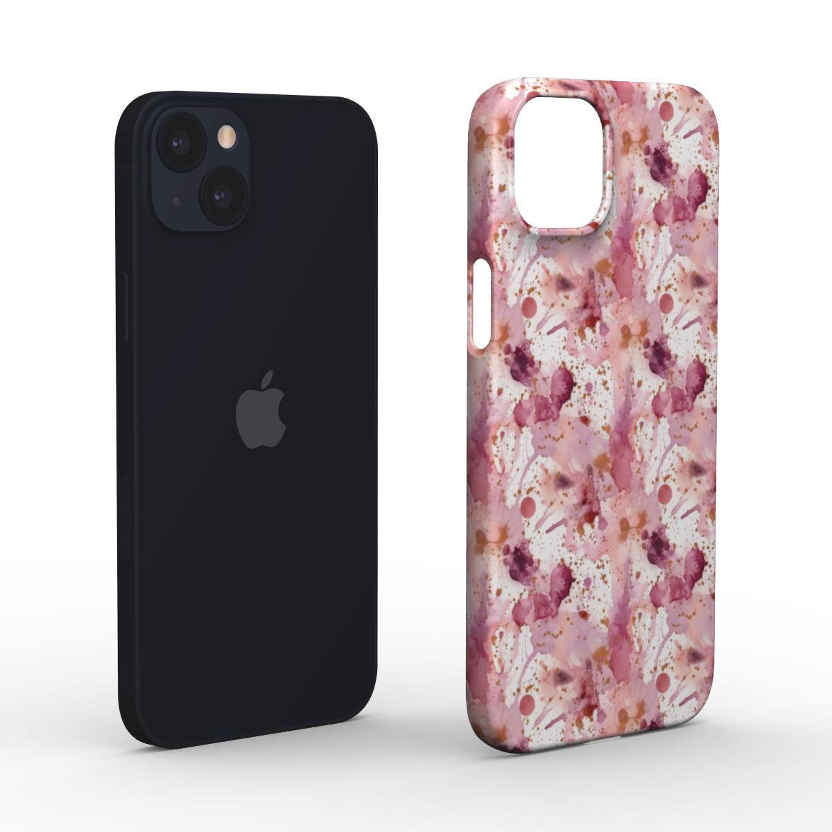 Print On Demand Snap Phone Case Pink Ink Spots