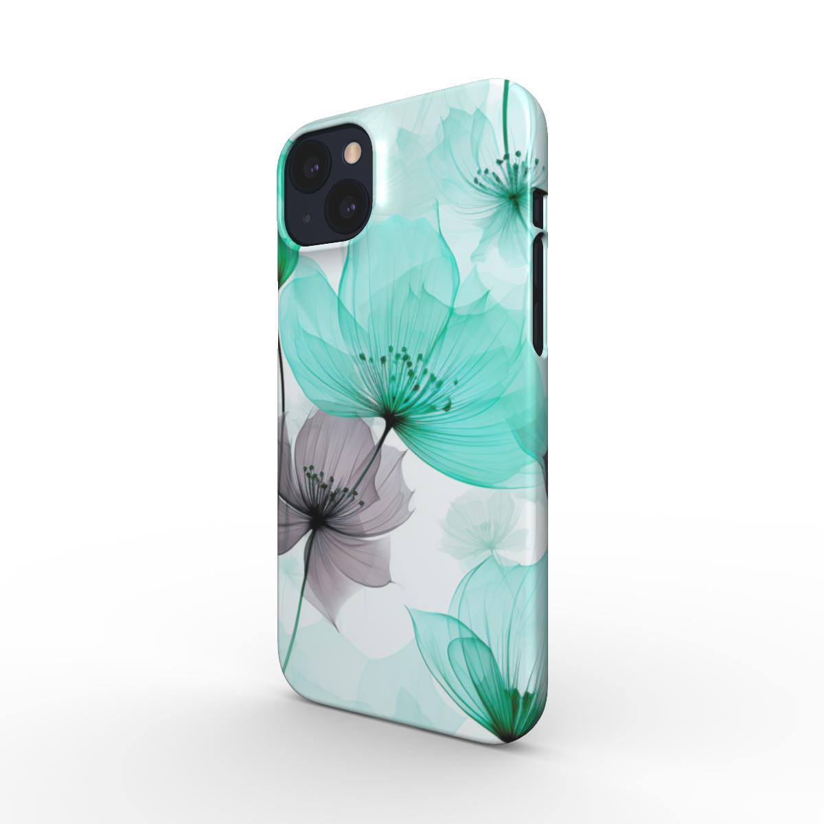 Print On Demand Snap Phone Case Poppies Teal