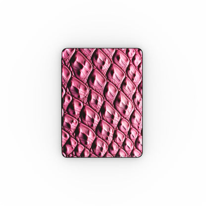 Print On Demand iPad Case  - Pink Faux Leather Leaves Print