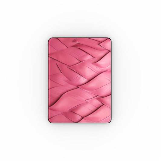 Print On Demand iPad Case Pink Faux Leather Leaves Print