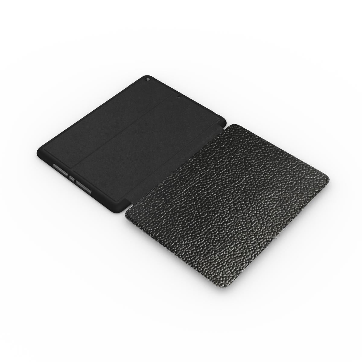 Print On Demand iPad Case Black Faux Leather Print