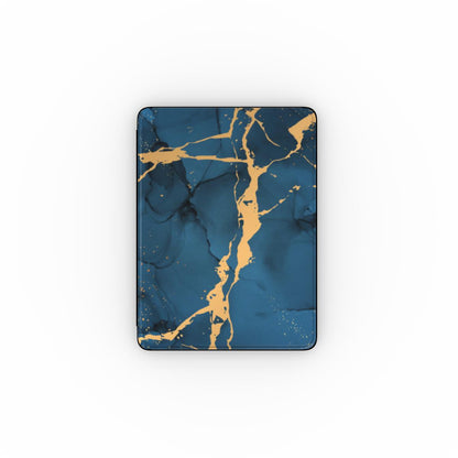 Print On Demand iPad Case Blue Gold Marble