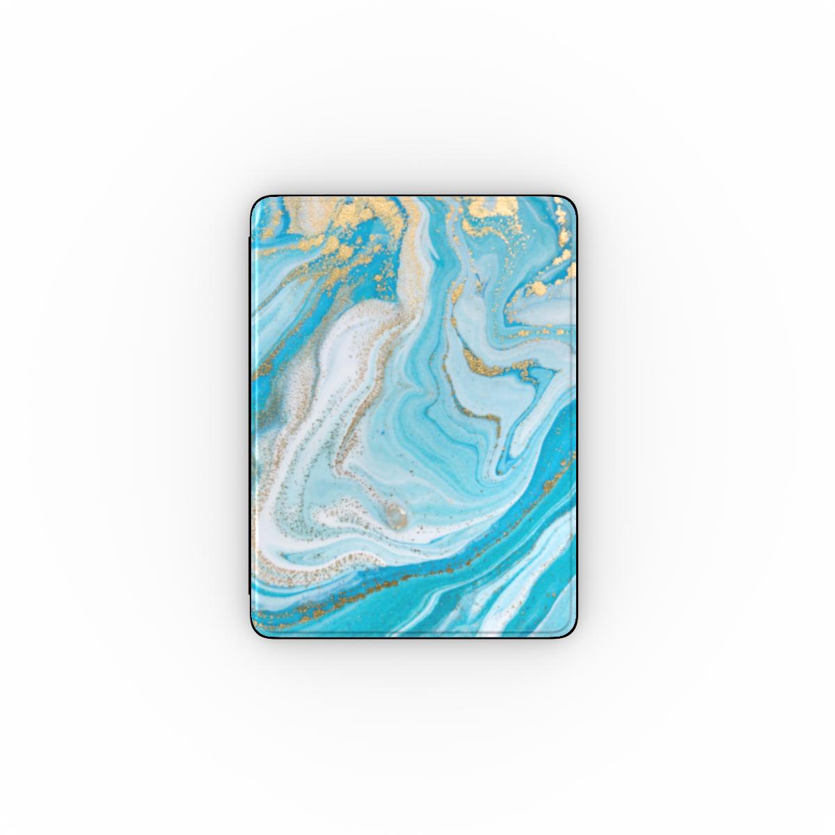 Print On Demand iPad Case Teal Gold Marble