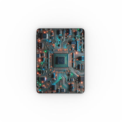 Print On Demand iPad Case Circuit Board blue/red