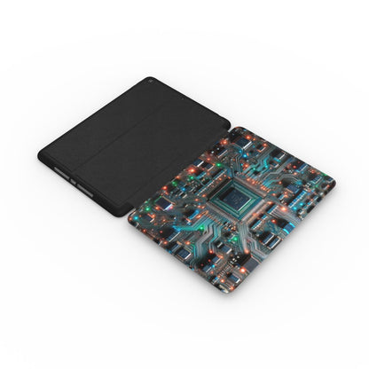 Print On Demand iPad Case Circuit Board blue/red