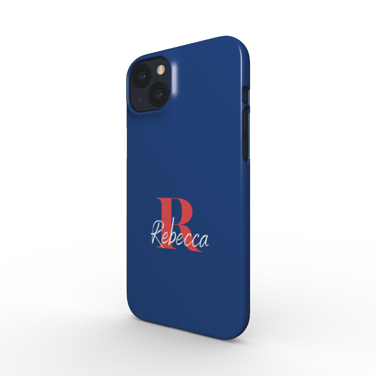 Print On Demand Snap Phone Case Personalised Navy White Red Initial