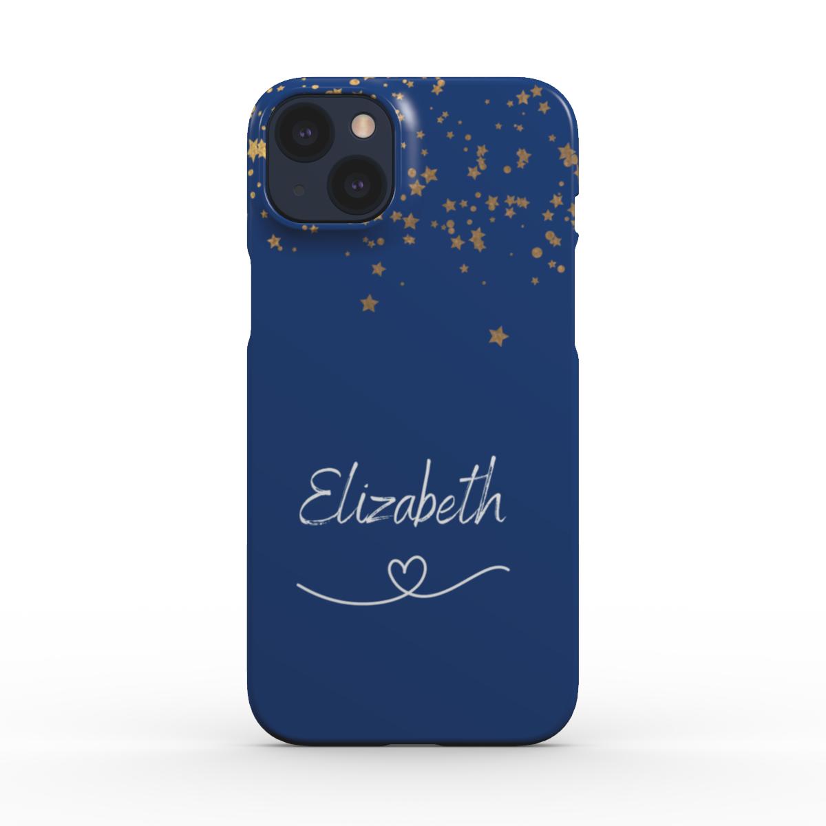 Print On Demand Snap Phone Case  Personalised Navy Gold