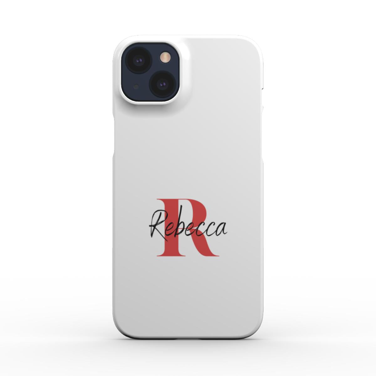 Print On Demand Snap Phone Case Personalised White Black Red Initial