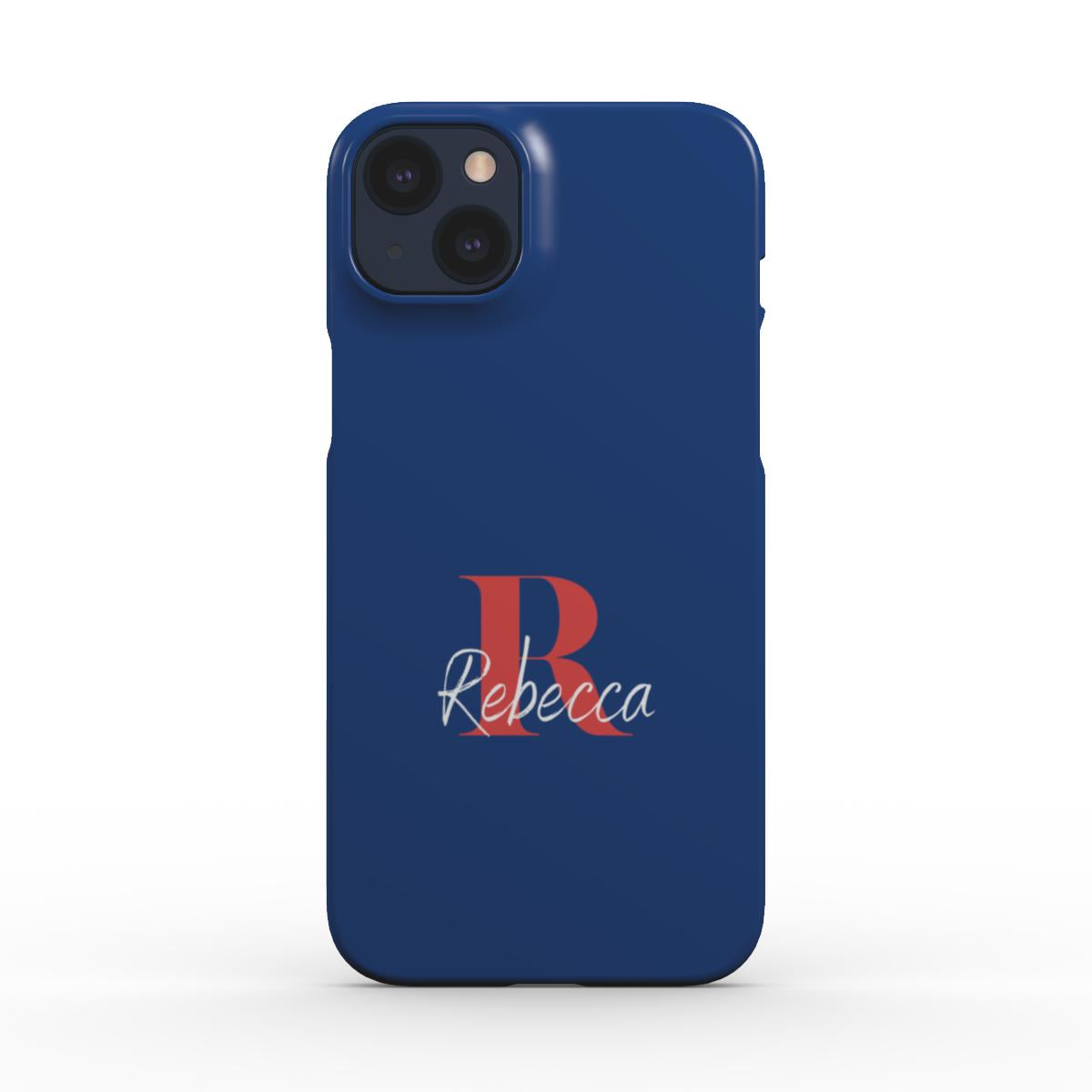 Print On Demand Snap Phone Case Personalised Navy White Red Initial