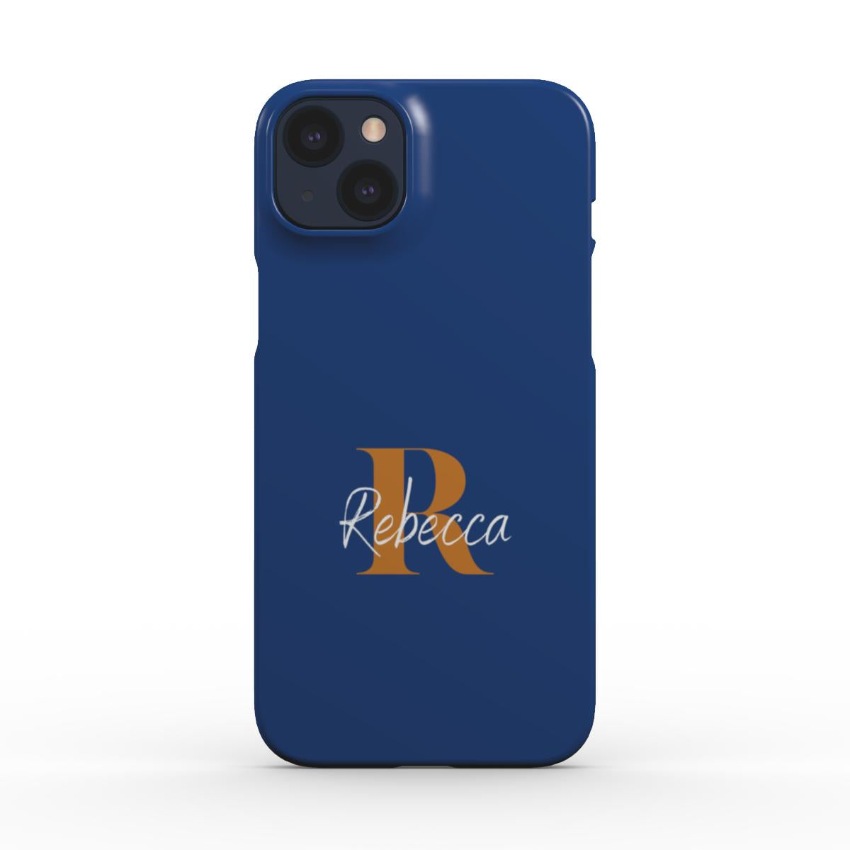 Print On Demand Snap Phone Case Personalised Navy White Honey Initial