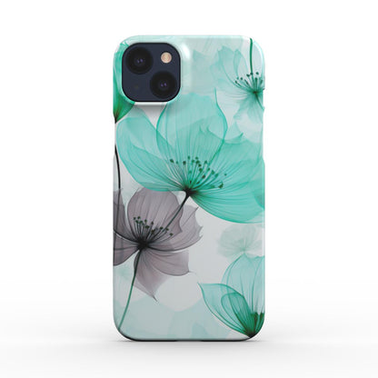 Print On Demand Snap Phone Case Poppies Teal